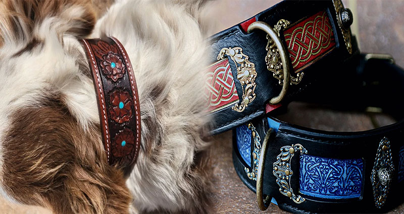 Adjustable Leather Dog Collars for Large Breeds with Sensitive Skin