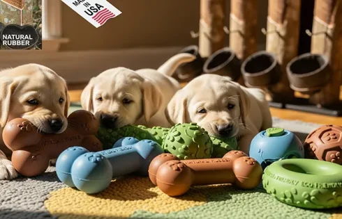 Eco-Friendly Natural Rubber Dog Toys for Puppies in the US