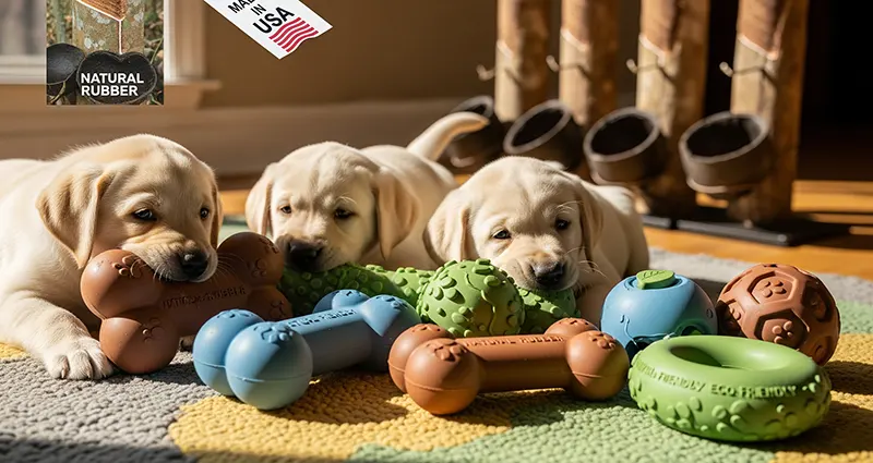 Eco-Friendly Natural Rubber Dog Toys for Puppies in the US